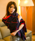 Thick Women's Autumn Winter Scarf, Long Reversible Plaid