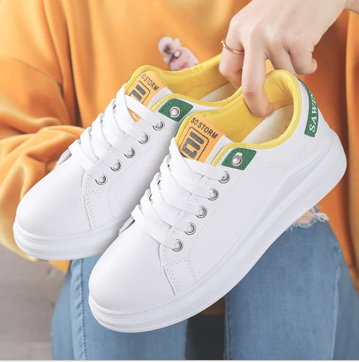 Women's 2018 Harajuku Style White Sneakers (Spring/Fall)