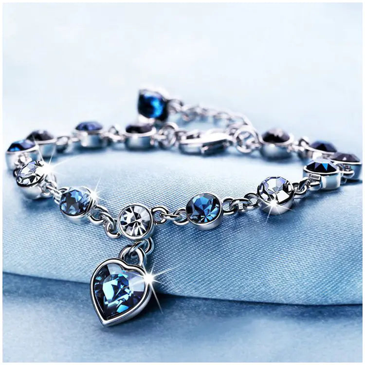 Heart of the Ocean Pink Crystal Bracelet