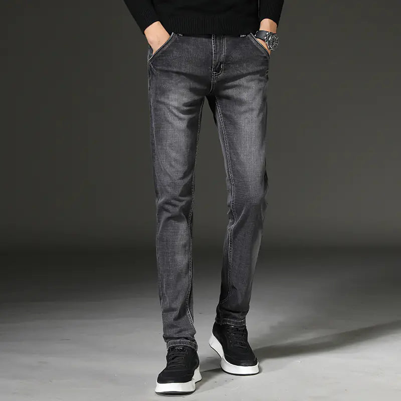 Slim Fit Men's Stretch Denim Jeans in Black and Grey