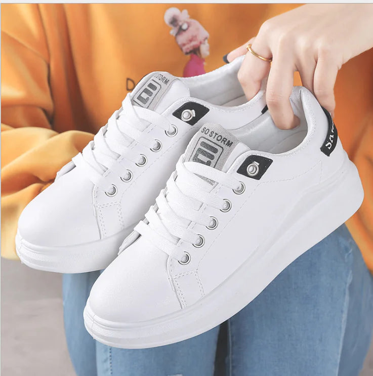 Women's 2018 Harajuku Style White Sneakers (Spring/Fall)