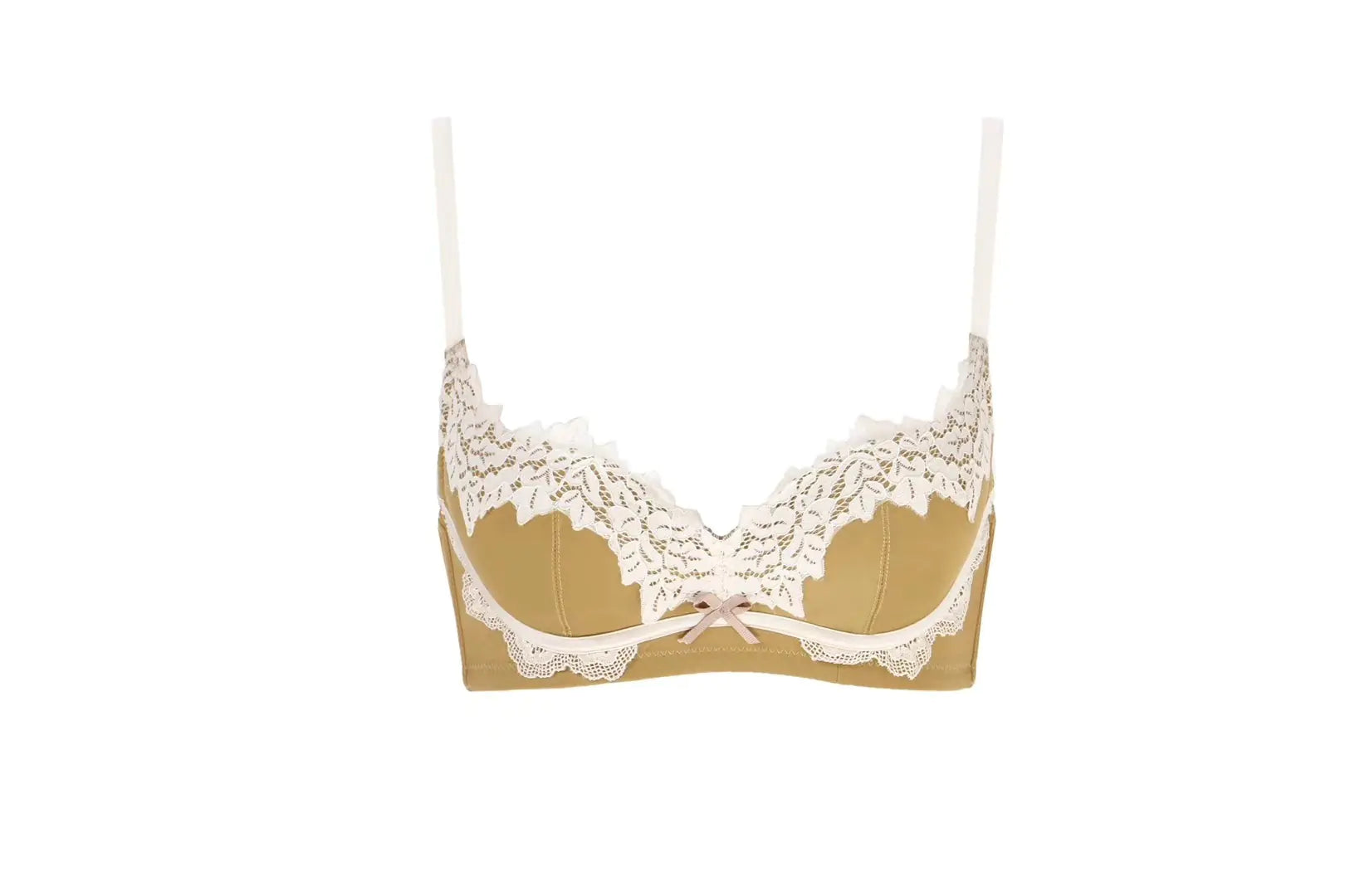 High-End Lace Trim Wireless Bra Set for Women