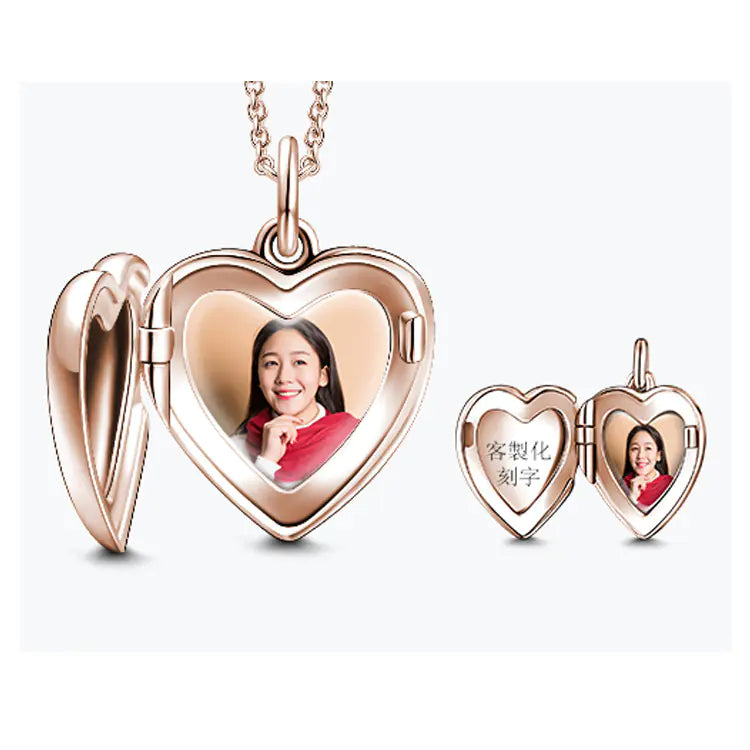 Custom Heart Photo Necklace