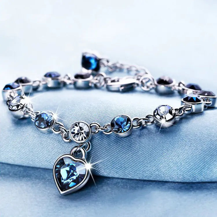 Heart of the Ocean Pink Crystal Bracelet