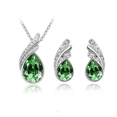 Crystal Earring and Necklace Jewelry Set