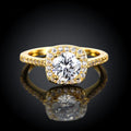 18K Rose Gold Princess Cut Zirconia Engagement Ring