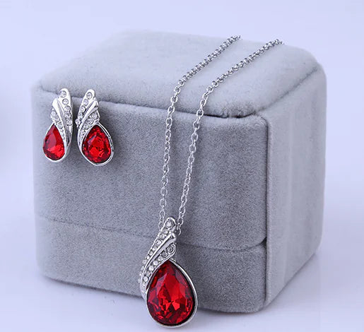 Crystal Earring and Necklace Jewelry Set
