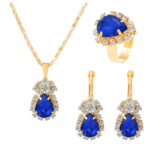 European Style Water Drop Jewelry Set for Brides
