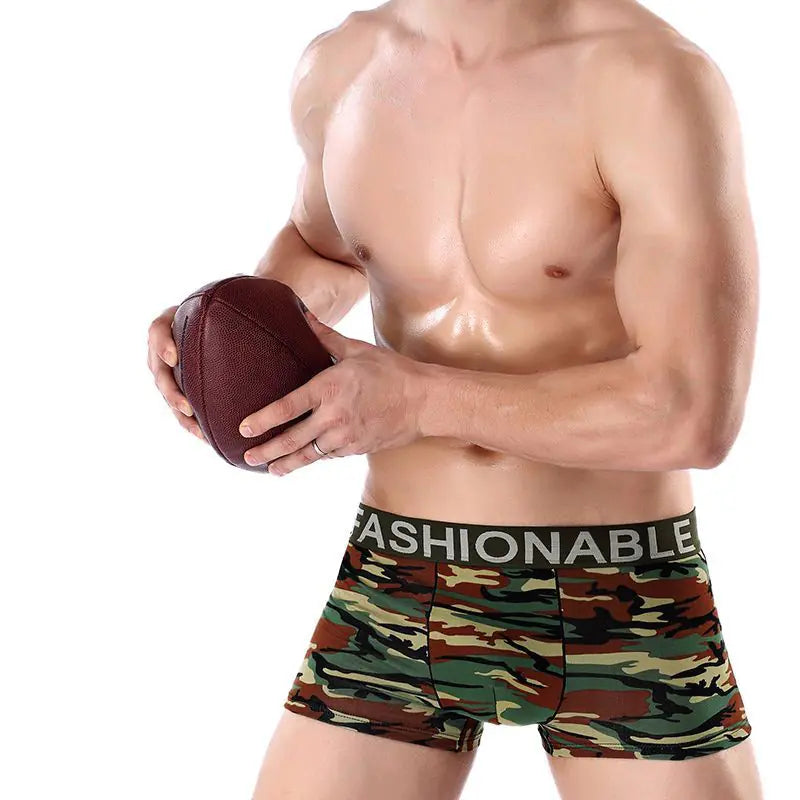 Men's Cotton Camouflage Print Boxer Briefs