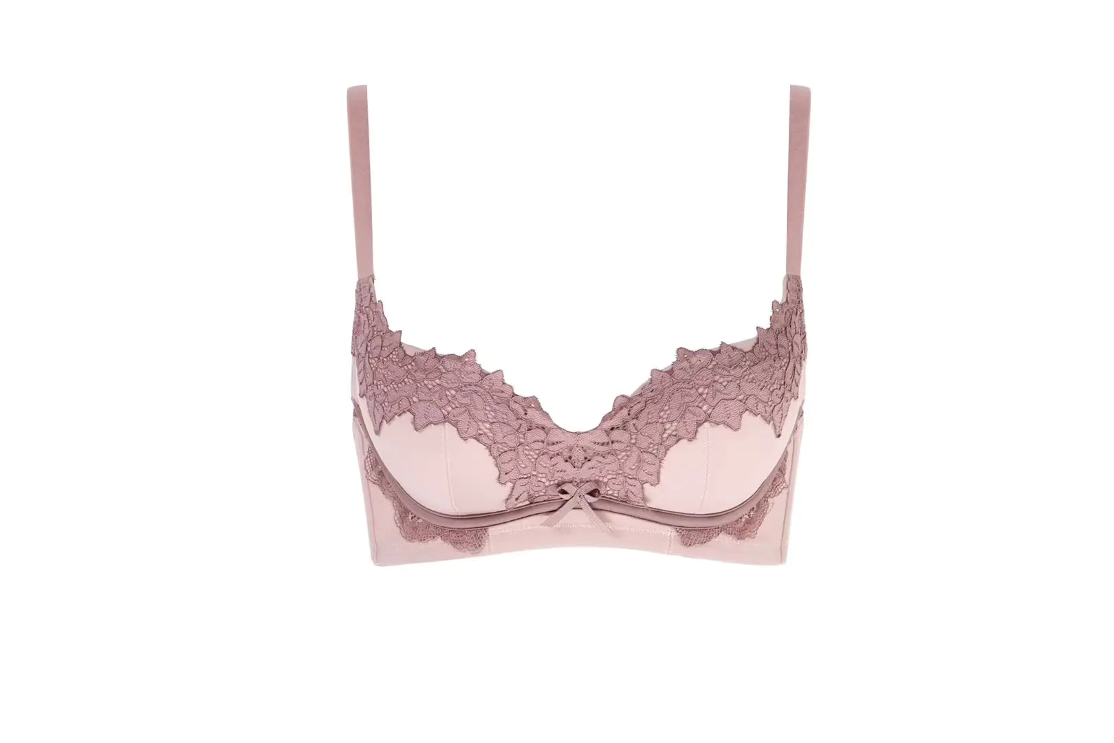 High-End Lace Trim Wireless Bra Set for Women