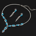 Exquisite Waterdrop Crystal Necklace and Earring Set