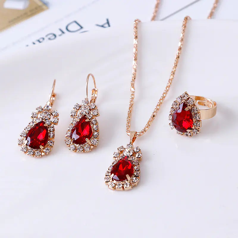 European Style Water Drop Jewelry Set for Brides