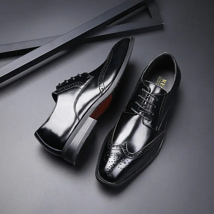 Carved Leather Formal Shoes for Men