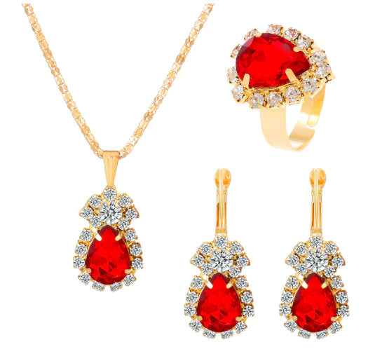 European Style Water Drop Jewelry Set for Brides