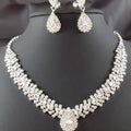 Bridal Jewelry Set with Drop Necklace and Earrings