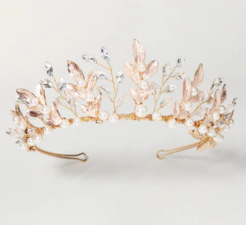Vintage Bride Crystal Wheat Headpiece for Weddings