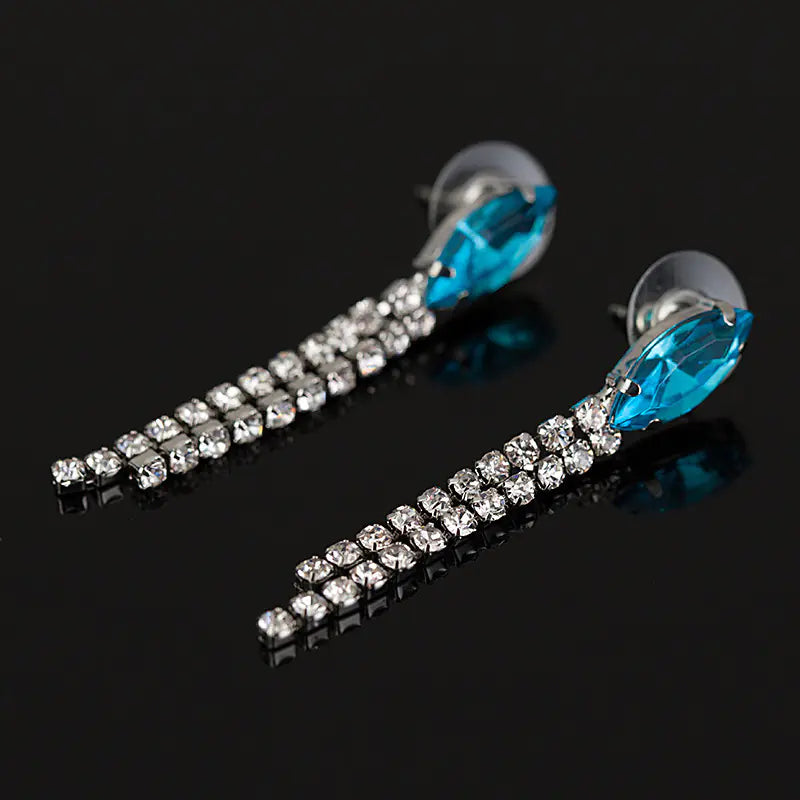 Exquisite Waterdrop Crystal Necklace and Earring Set