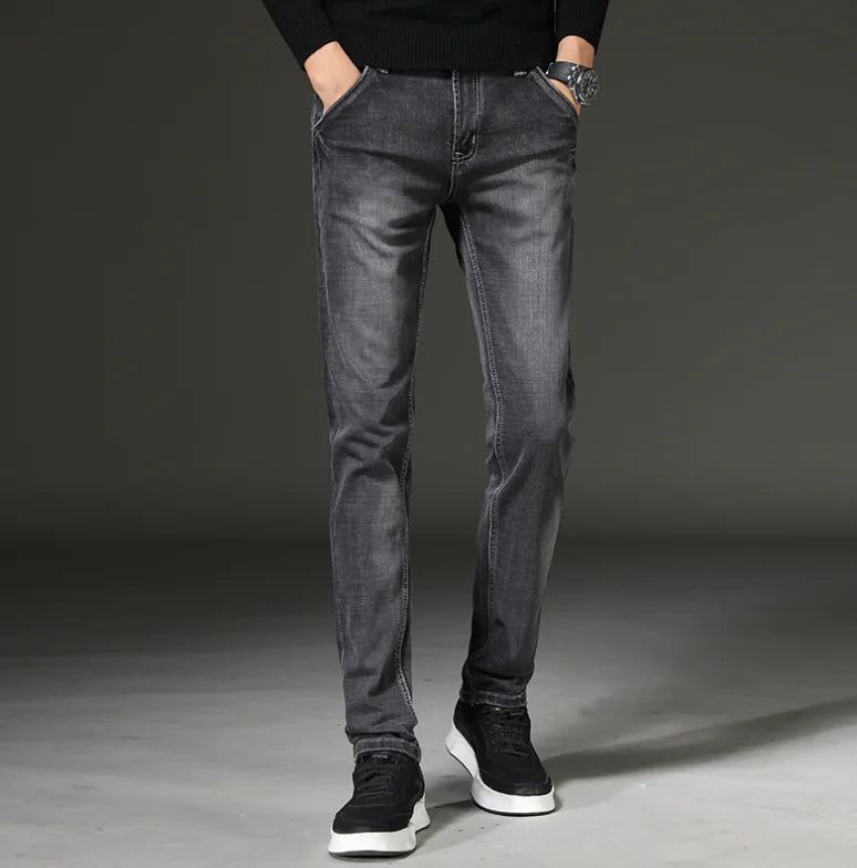 Slim Fit Men's Stretch Denim Jeans in Black and Grey