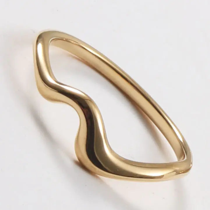 Electroplated 18K Gold Titanium Steel Ring