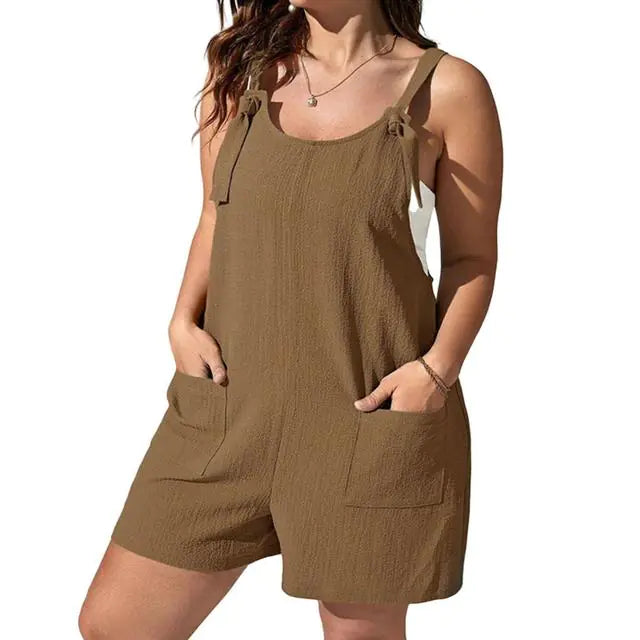 Plus Size Summer Wide Leg Jumpsuit for Travel & Casual